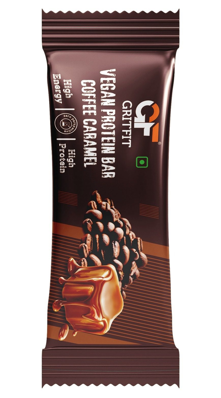 GritFit Vitamin and Mineral Protein bars 60gm with 21 gm protein - Coffee Caramel