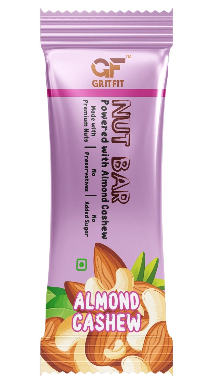 Nut Bar with premium Nuts, Seeds, ACV and Tulsi(Holy Basil) Extract  40gm Bar with 5gm Protein - Almond Cashew